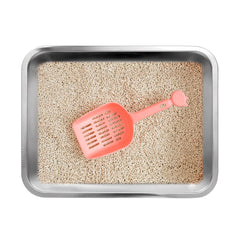 Kichwit stainless steel cat litter box side profile, sturdy design.