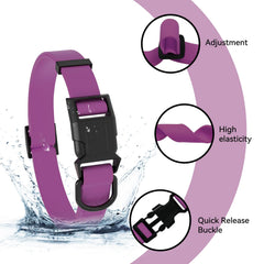 Kidding Pets waterproof dog collar quick-release buckle demonstrates easy on-off.