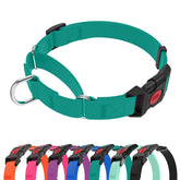 Kidding Pets waterproof martingale collar emerald green close-up shows sturdy quick-release buckle