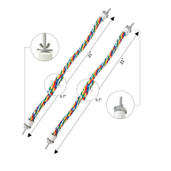 Kiddisie colorful cotton rope perch adds soft, durable resting surface