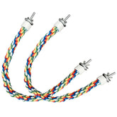 Kiddisie two-pack bird rope perches being assembled for cage setup