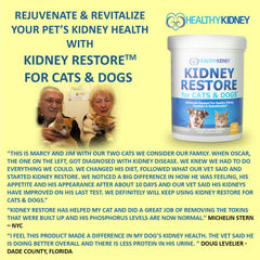 Kidney Restore bottle label front highlights natural, pet-safe kidney support