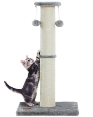 Kilodor 34-inch tall cat scratching post offers a full-body stretch with stable support.