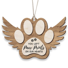 KilyHome Angel Wings Paw Print Ornament memorial keepsake for pets during holidays.
