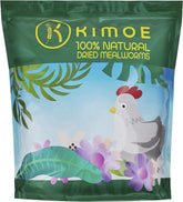 Kimoe mealworms bag 5lbs close-up, high-protein poultry feed for eggs and feather health