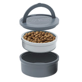 KindTail dog travel bowls with lid and handle offer mess-free on-the-go feeding.