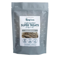 King Lou Minnows bag front showing single-ingredient treat option for pets.