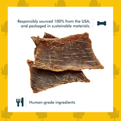 King Lou Pets turkey jerky closeup highlights crispy dehydrated texture for dogs