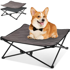 KingCamp elevated dog bed medium with carry bag, travel-friendly.
