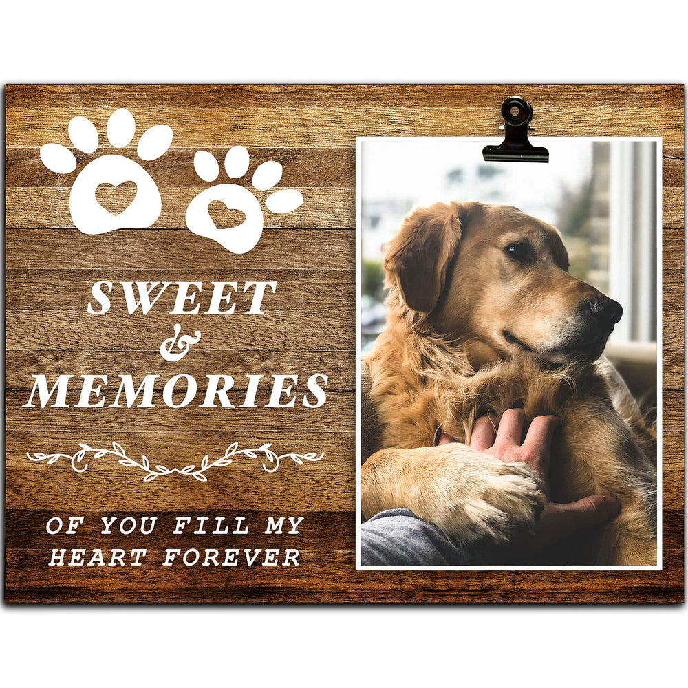 KINGNOW pet memorial frame wood-front displays cherished memories with natural finish.