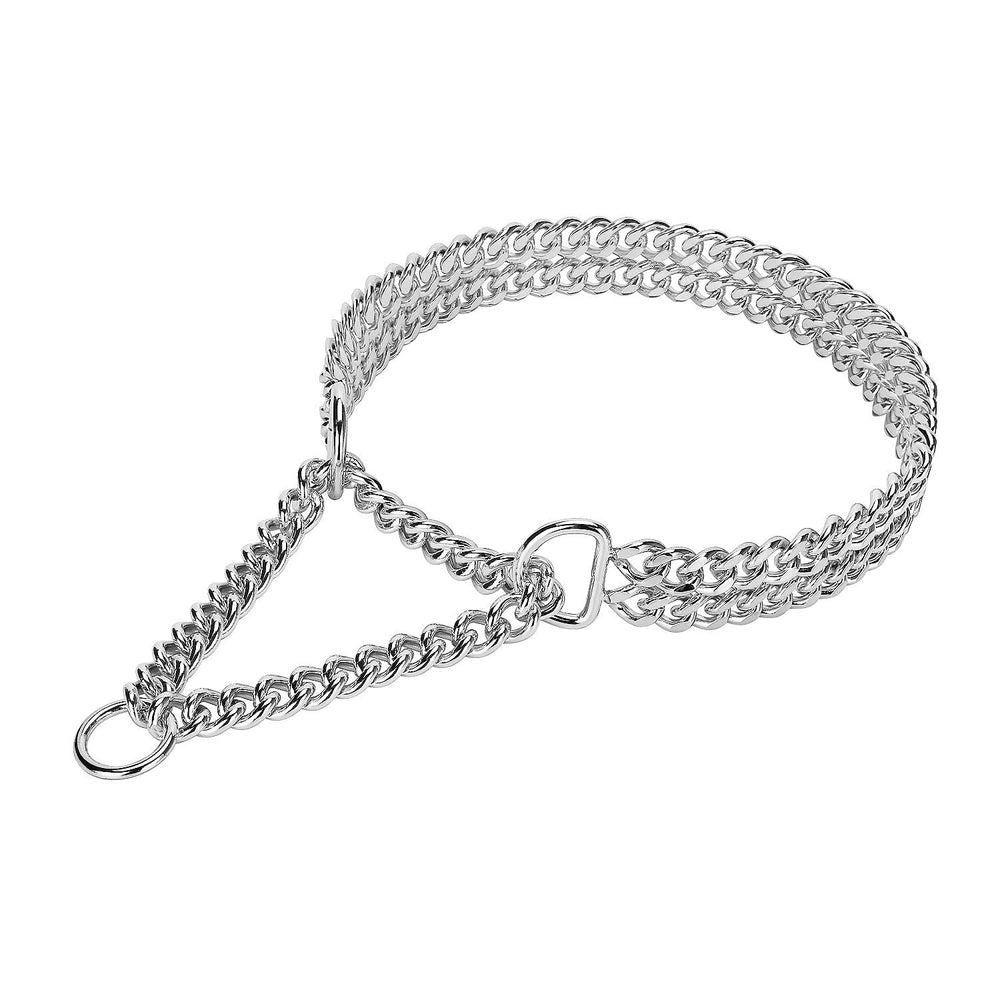 KINGOLDOGS silver dog chain collar Cuban link close-up highlighting a polished, comfortable finish.