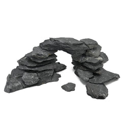 KINGRUI slate rock close-up showing layered texture for reptile basking and heat retention