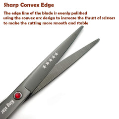 KINGSTAR 7.0in titanium black down-curved scissors for shaping curves.