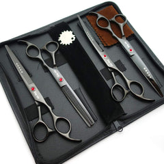 KINGSTAR 7.0in titanium black thinning scissors for smooth bulk reduction.