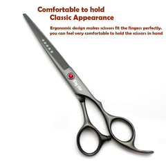 KINGSTAR 7.0in titanium black up-curved scissors for contouring.