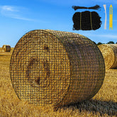 Kingump round bale hay net close-up shows 1.5-inch mesh for slow feeding