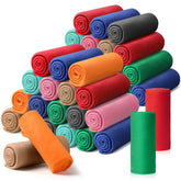 Kinlop fleece blanket 40 packs in a colorful stack for cozy room decor.