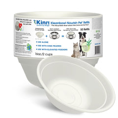 Kinn Kleanbowl disposable dog bowl travel pack provides hygienic, clean meals on-the-go.