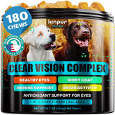 Kinpur Eye Vitamins bottle on counter supports everyday dog eye health and routine care.