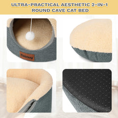 KISIMUY Cat Cave Bed cushion/pillow setup for versatile comfort.