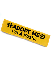 KISJO Adopt Me leash sleeve with hanging ID patch on bright yellow wrap for clear status at parks