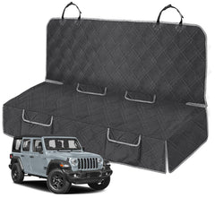 Kistrba dog seat cover on Wrangler back seat protects against hair and spills