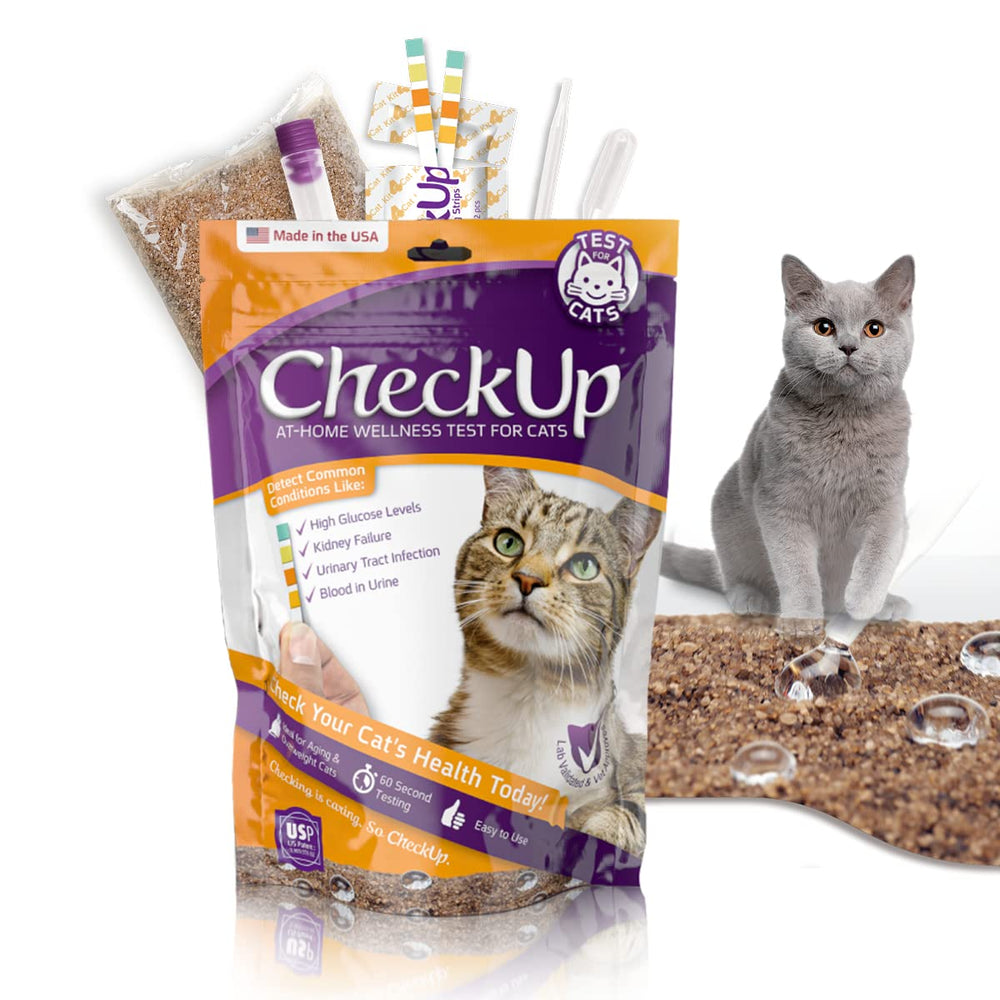 KIT4CAT CheckUp at Home kit setup shows cat wellness tools for easy at-home monitoring.