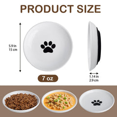 KITCHENLESTAR wide shallow bowls support whisker-friendly meals for cats.
