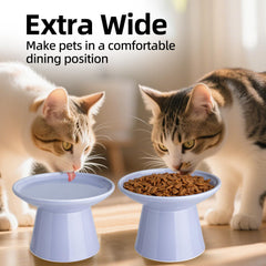 KITCHENLESTAR ceramic cat bowl dishwasher-safe closeup highlights durability and easy cleaning.