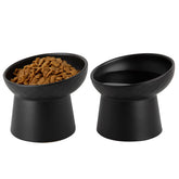 KITCHENLESTAR ceramic raised cat bowls tilt 15 degrees for centered feeding.