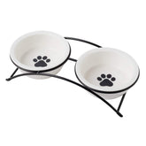 KitchenLeStar elevated ceramic cat bowl on sturdy stand promotes comfortable feeding.