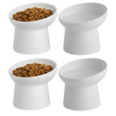 KITCHENLESTAR tilted cat bowls 4pc for easier eating and steady meals