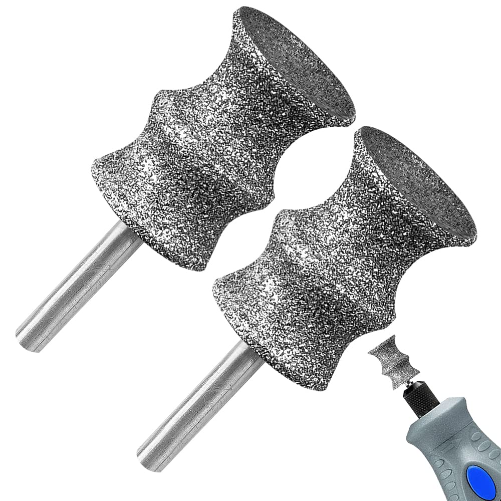 KITGUARD Diamond Dremel dog nail bits close-up on 1/8in shank for precise grooming.