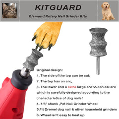 KITGUARD Diamond Dremel dog nail bits packaging view shows a two-pack.