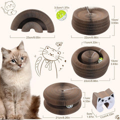 Kitty Curlz scratching-board close-up showing durable corrugated cardboard for scratching