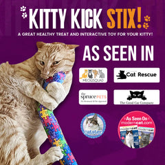 Kitty Kick Stix durable double-stitch construction stands up to rough play.
