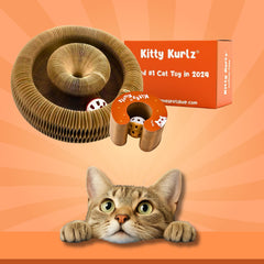 Kitty Kurlz ball track with bell invites continuous chase and hunting-like play.