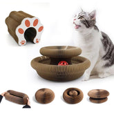 Kitty Kurlz foldable scratcher toy demonstrates compact storage and quick setup.