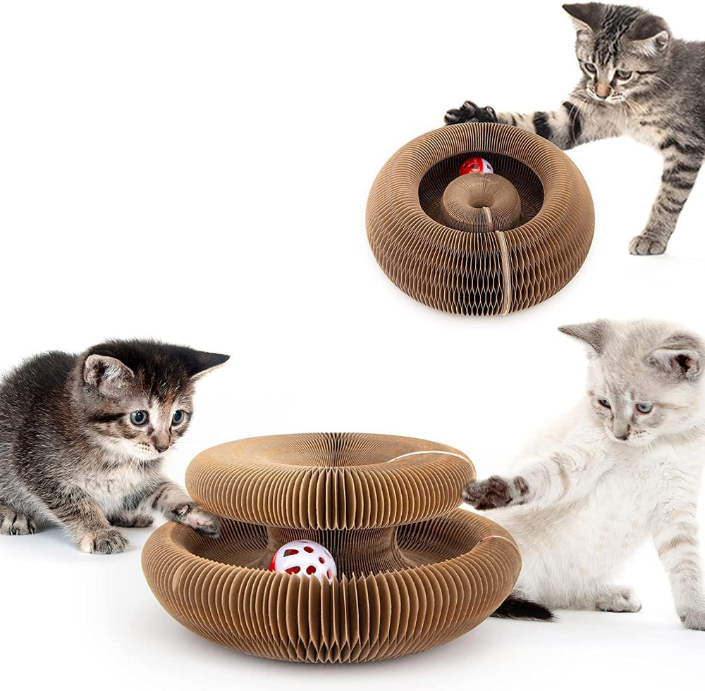 Kitty Kurlz Magic Organ cat scratcher folded surface for durable claw grinding and lounge.