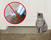 KittySmart Carpet Scratch Stopper in doorway demonstrates instant carpet protection