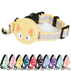 KittyTag Airtag collar yellow—front view for quick safety checks and tag visibility.