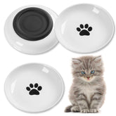 Kitwinney cat bowls anti-slip bottom keep meals quiet and steady on any surface.