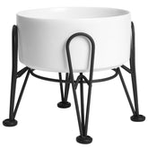 Kitwinney elevated dog bowl ceramic close-up showing easy cleaning surface