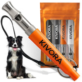 KIVORA dog whistle pack orange front view for durable outdoor recall training