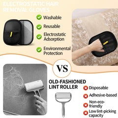 Kivori gloves lifting lint from clothing for quick refresh