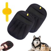 Kivori Pet glove closeup highlights static hair removal for furniture and fabrics