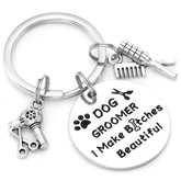 Kivosliviz Groomer Gifts Keychain close-up on durable 316L steel for daily grooming