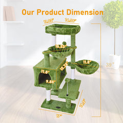 KIYUMI cat tree sisal-scratch-post protects furniture while sharpening claws