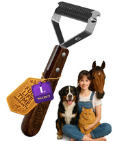 KIZO ESLO large dual-sided brush wooden-handle for comfortable dog and cat grooming.