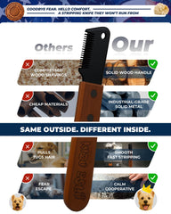 KIZO ESLO stripping knife with wooden grip showcases anti-slip design.